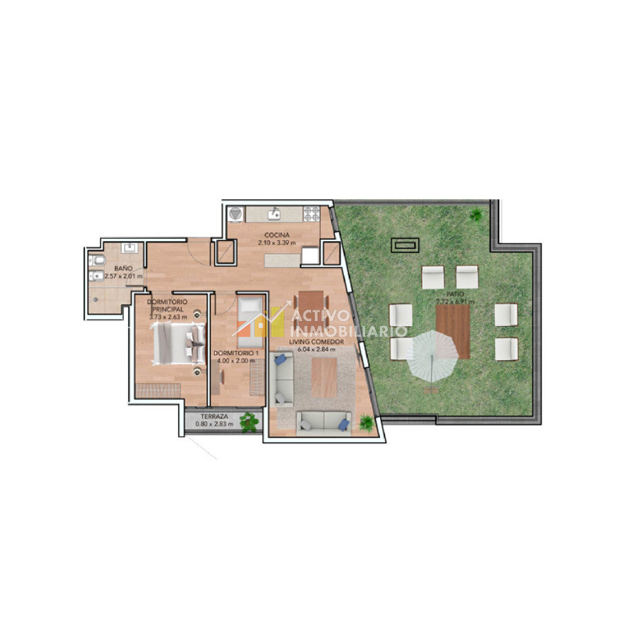 Apartamento ID.462 - Alquiler apartamento 2 dormitorios + terraza + garaje 