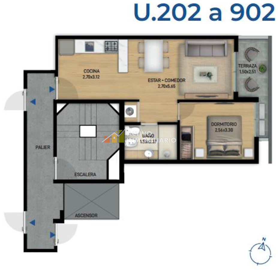 Apartamento ID.457 - Venta apartamento a estrenar 1 dormitorio con terraza