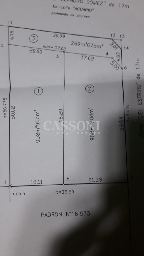 Terreno ID.3164 - Oportunidad de inversión terreno de 910m2 