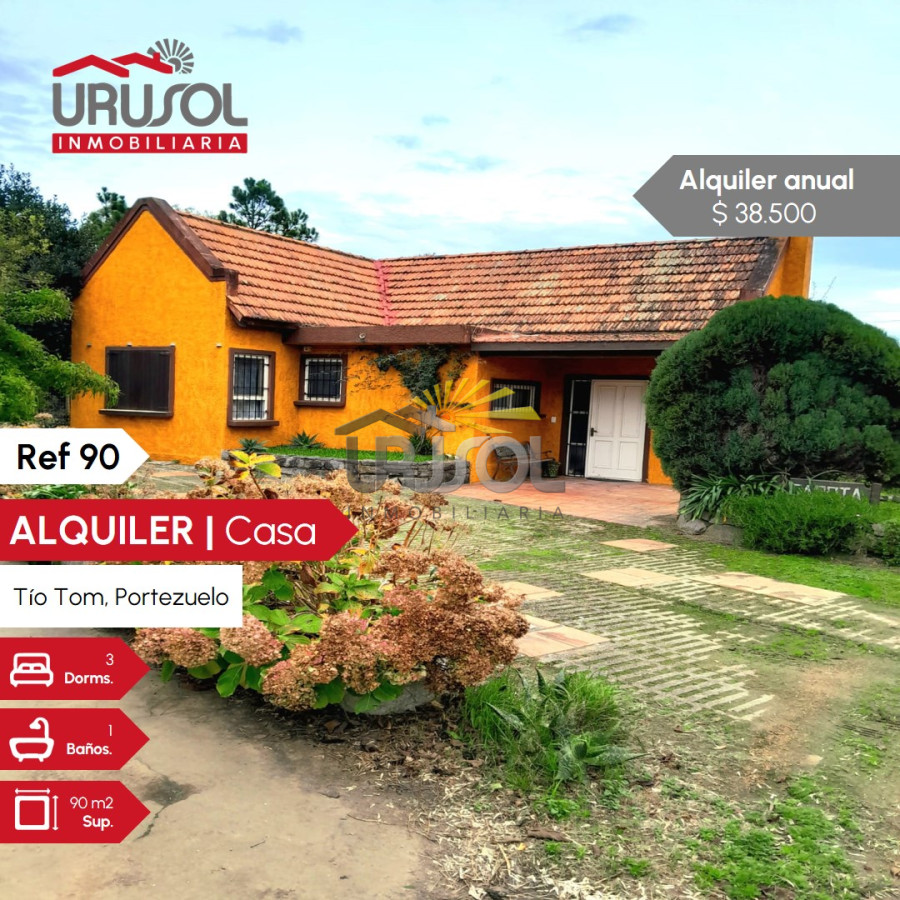 Casa ID.90 - Se ALQUILA Casa de 3 Dormitorios en Tio Tom