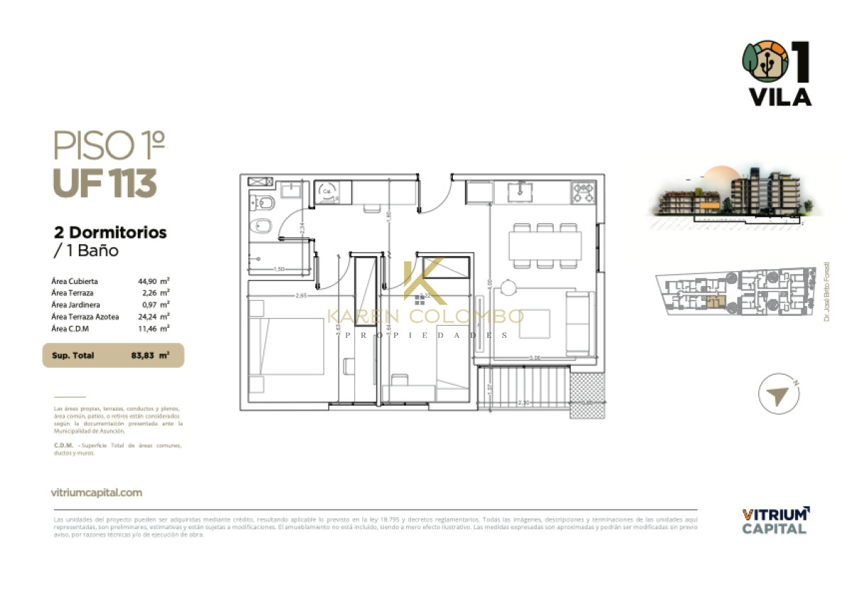 Apartamento ID.21096161 - Apartamento 2 Dormitorios a estrenar en La Blanqueada
