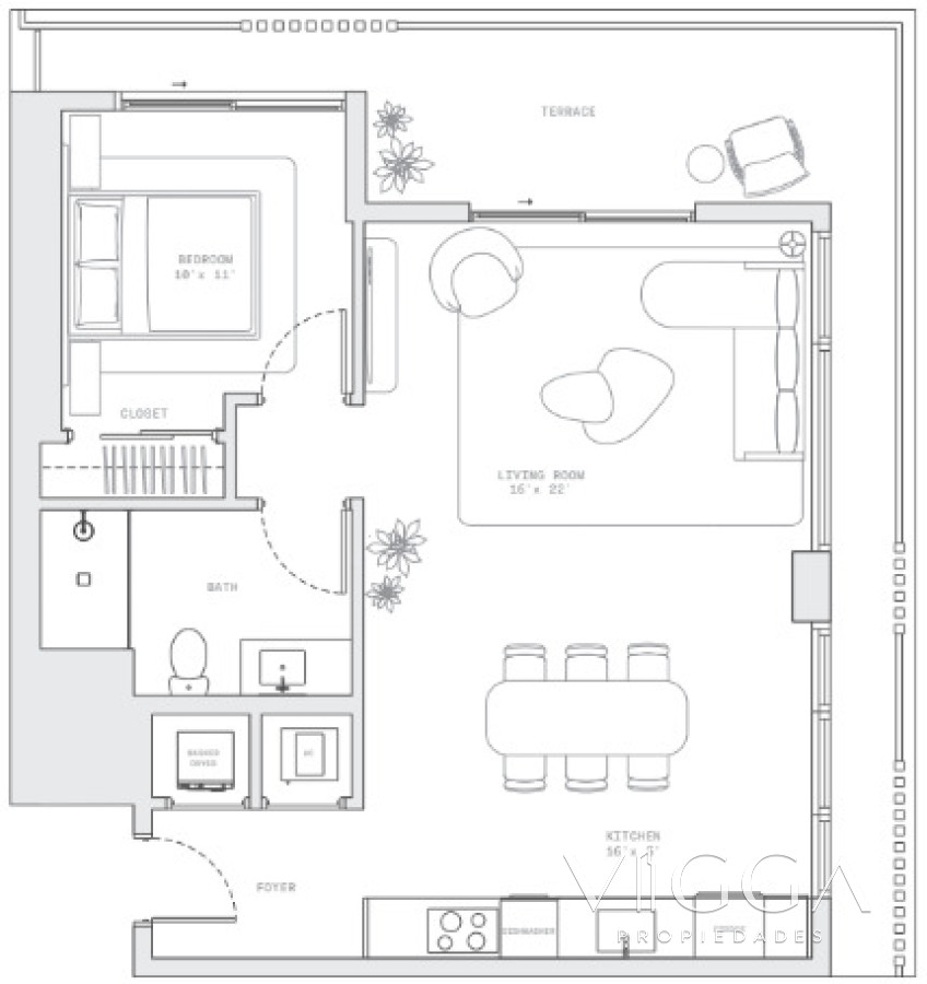 Apartamento ID.404/ - Venta apartamento 1 dormitorio Miami Beach