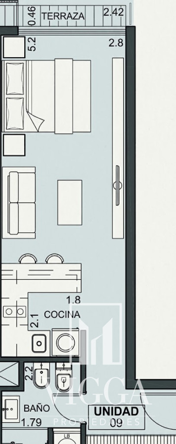 Apartamento ID.189 - Monoambiente en Venta en Punta del Este
