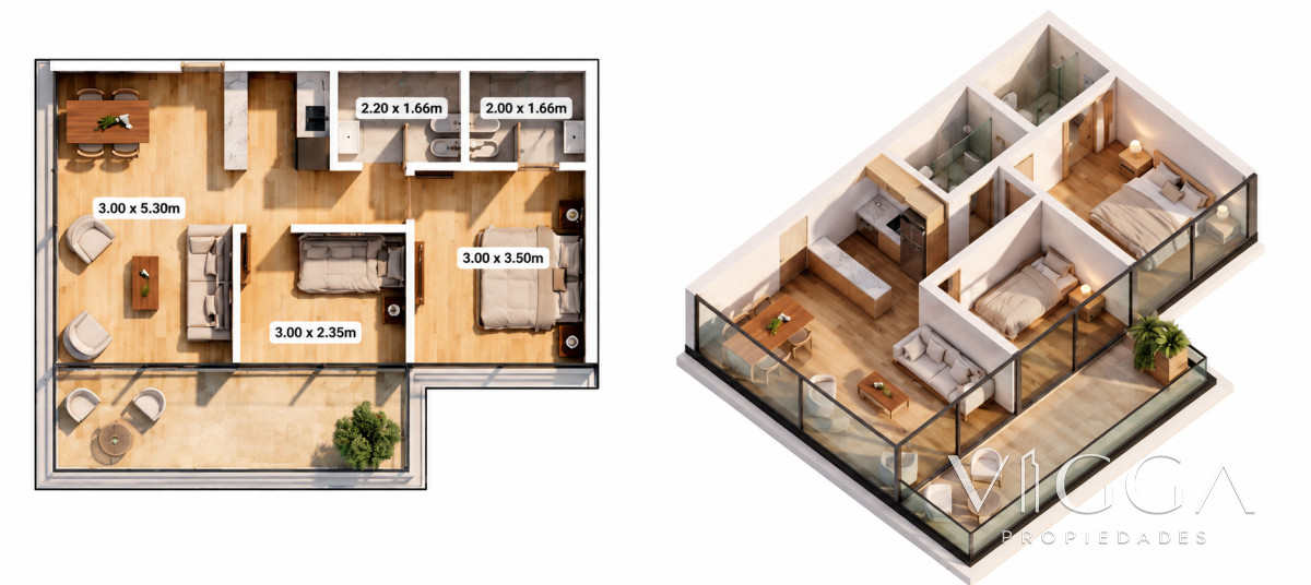 Apartamento ID.349 - Venta apartamento dos dormitorios Punta del Este
