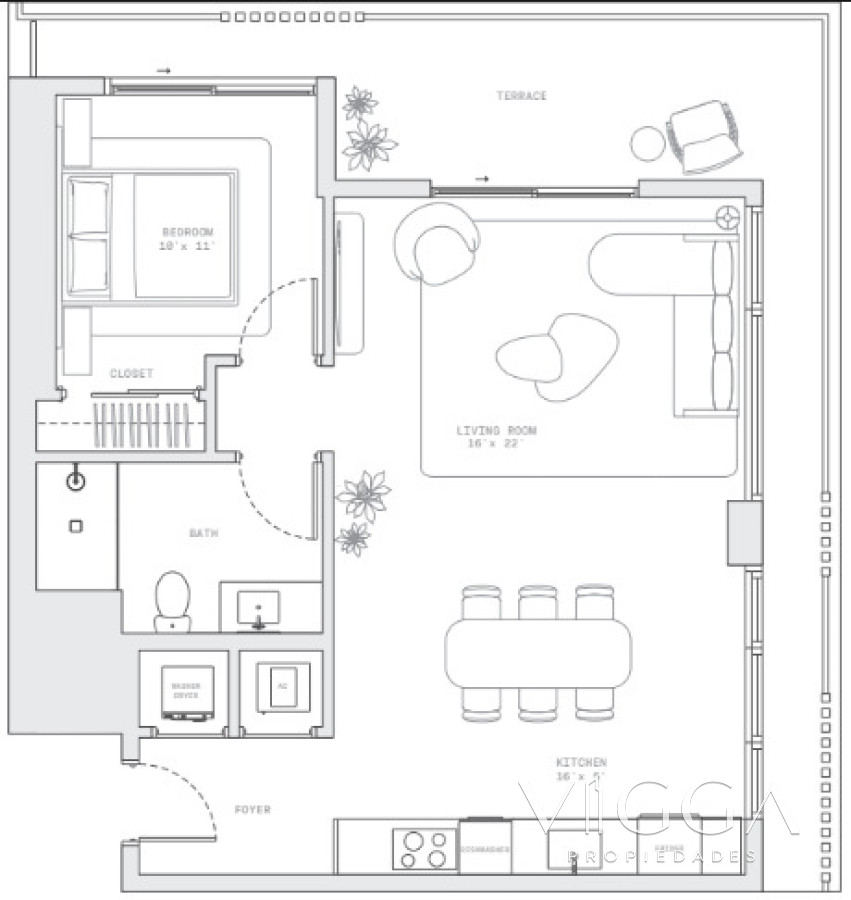 Apartamento ID.408 - Venta apartamento 1 dormitorio Miami Beach