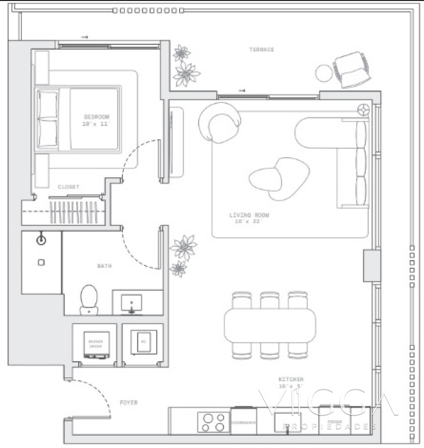 Apartamento ID.403 - Venta apartamento 1 dormitorio Miami Beach