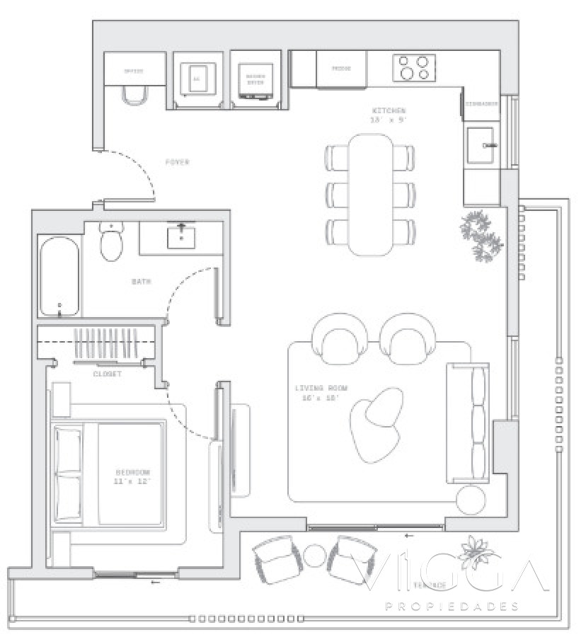 Apartamento ID.405 - Venta apartamento 1 dormitorio Miami Beach