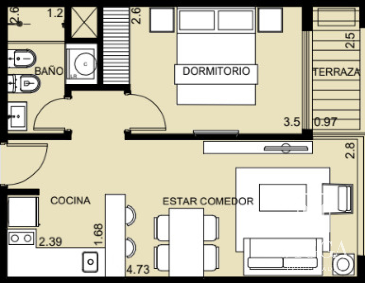 Apartamento ID.174 - Apartamento en venta 1 dormitorios Punta del Este