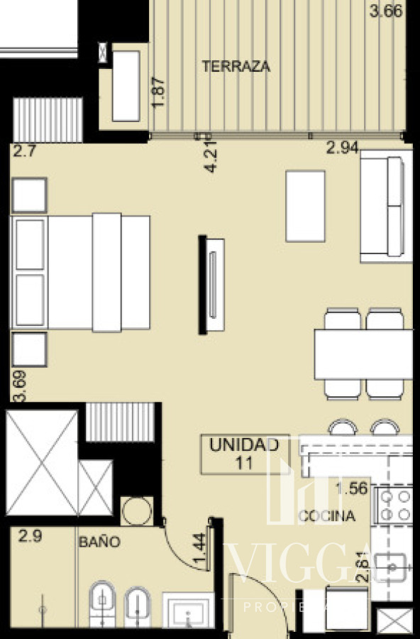 Apartamento ID.169 - Apartamento en venta 1 dormitorios Punta del Este