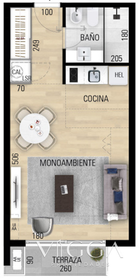 Apartamento ID.98 - Monoambiente en Venta en La Loma