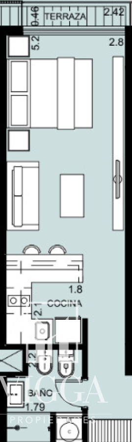 Apartamento ID.176 - Monoambiente en Venta en Punta del Este