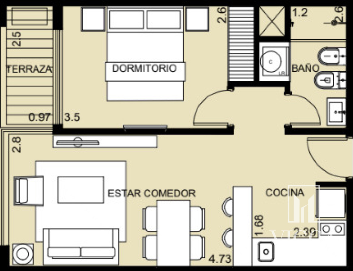 Apartamento ID.179 - Apartamento en venta 1 dormitorios Punta del Este