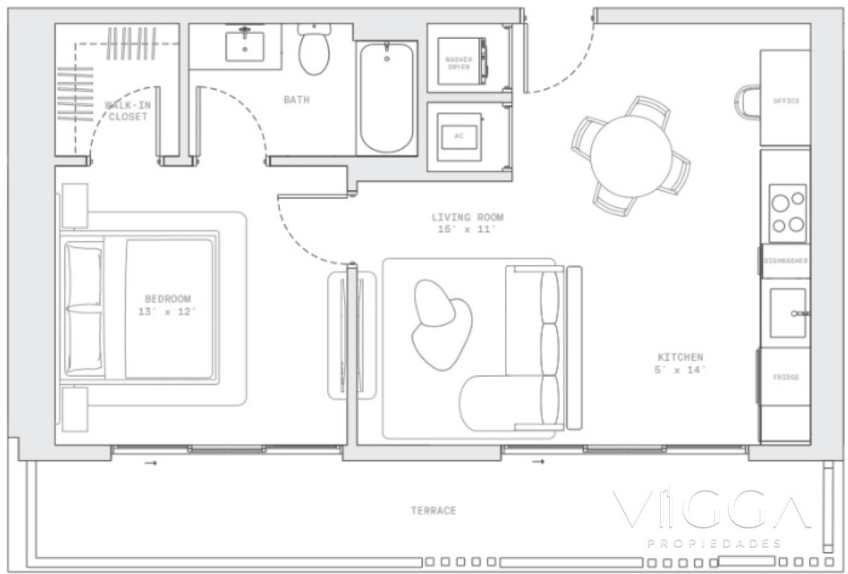 Apartamento ID.399/ - Venta apartamento 1 dormitorio Miami Beach