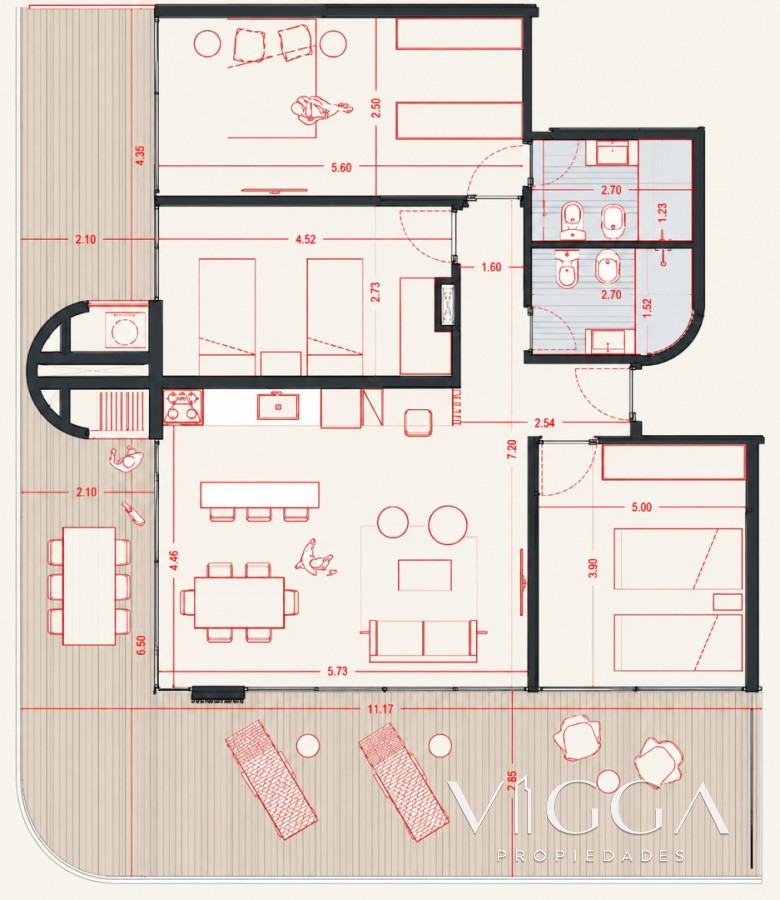 Apartamento ID.264/ - Apartamento en venta tres dormitorios Rotunda al Lago