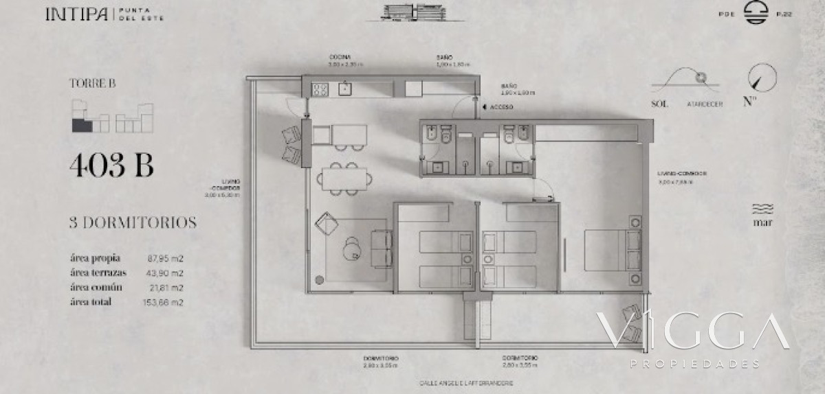 Apartamento ID.77 - Apartamento en venta tres dormitorios Punta del Este