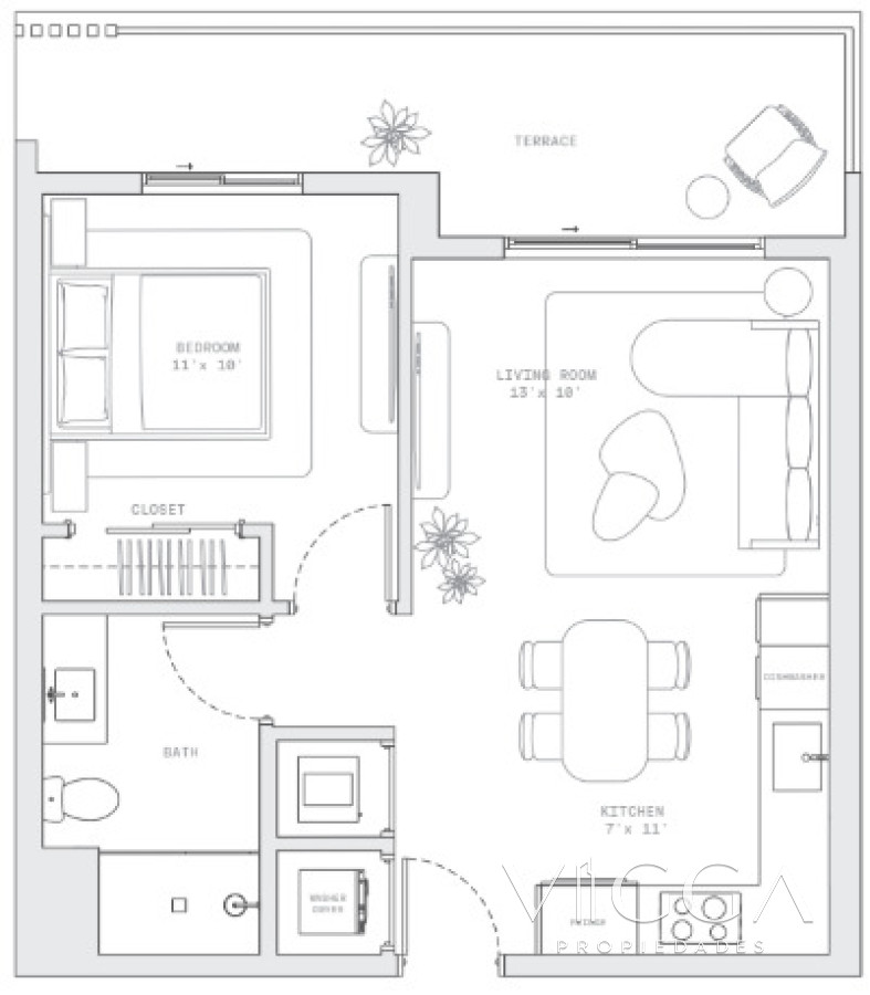Apartamento ID.409 - Venta apartamento 1 dormitorio Miami Beach