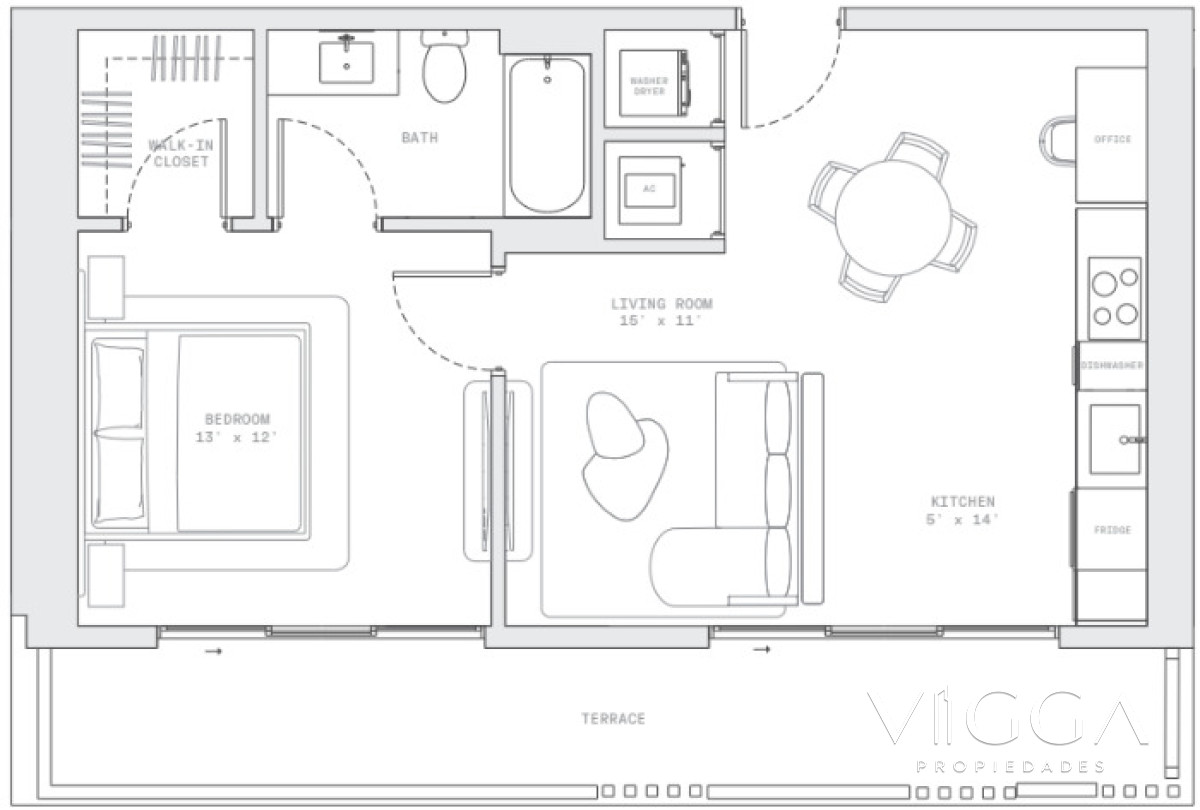 Apartamento ID.401 - Venta apartamento 1 dormitorio Miami Beach
