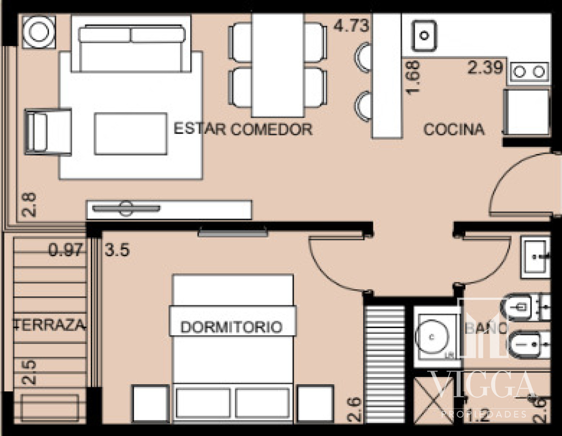 Apartamento ID.180 - Apartamento en venta 1 dormitorios Punta del Este