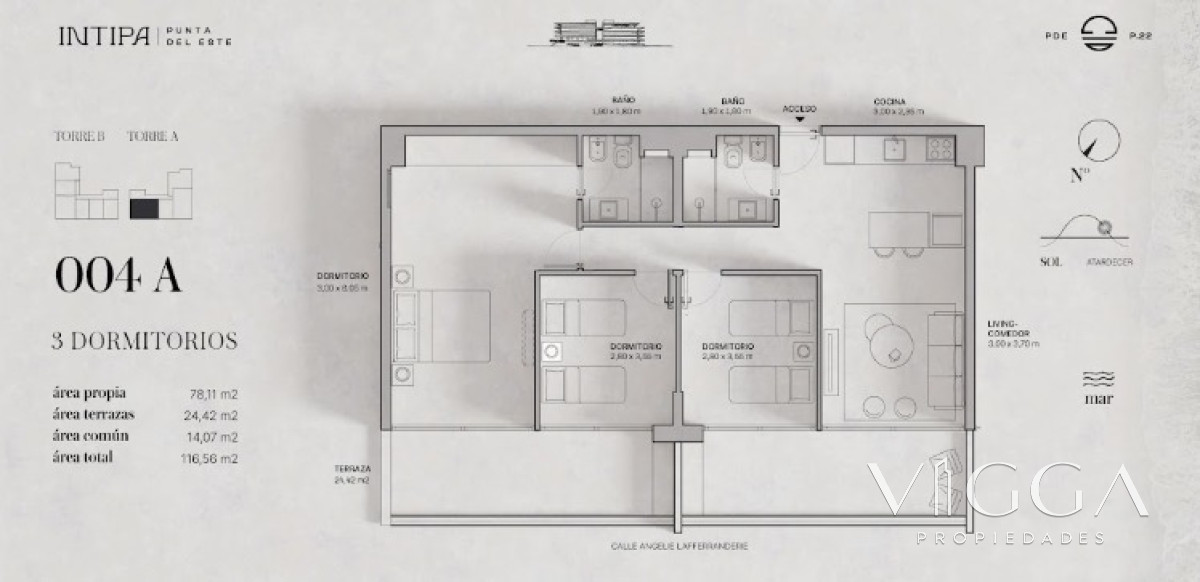 Apartamento ID.74 - Apartamento en venta tres dormitorios Punta del Este