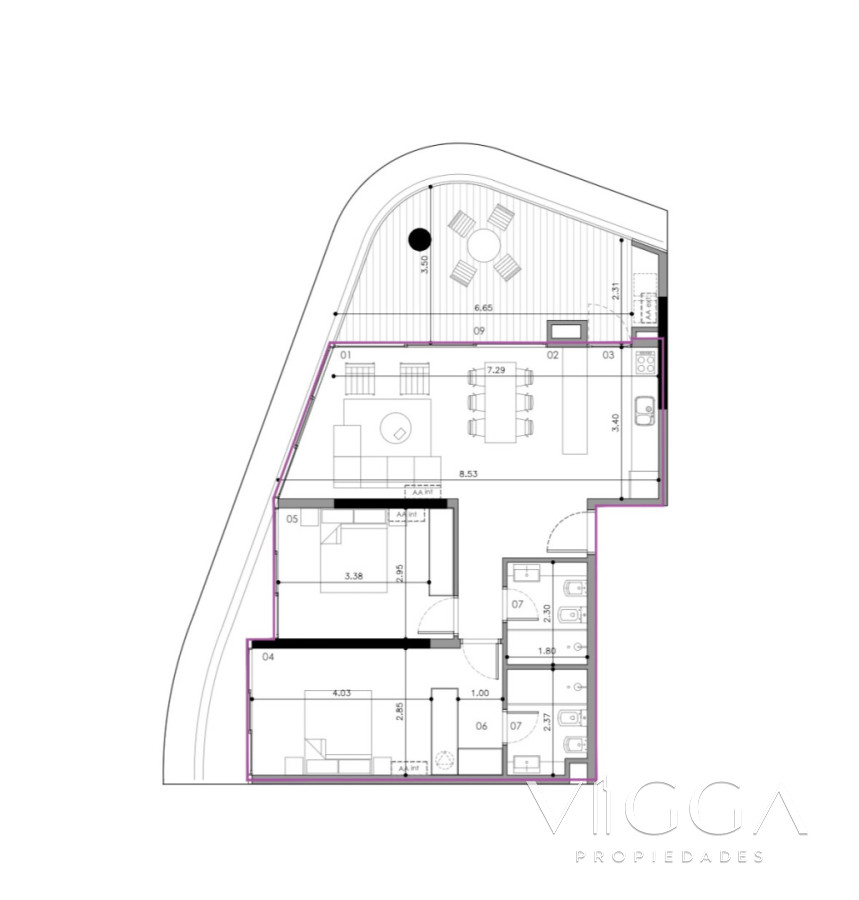 Apartamento ID.65 - Apartamento en venta tres dormitorios Punta del Este
