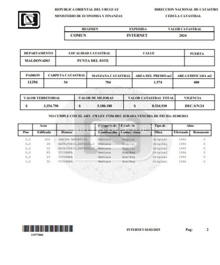 Casa ID.1060 - En Venta San Rafael, PDE Casa Tradicional, Cancha y Quincho en 1574m2 