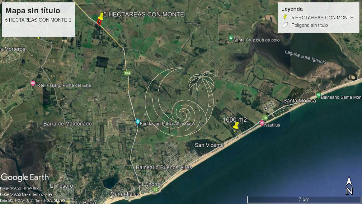 Campo Ref.21092600 - 5 hectáreas en Ruta 104, Punta Piedras, Maldonado 