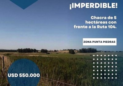 5 hectáreas en Ruta 104, Punta Piedras, Maldonado 