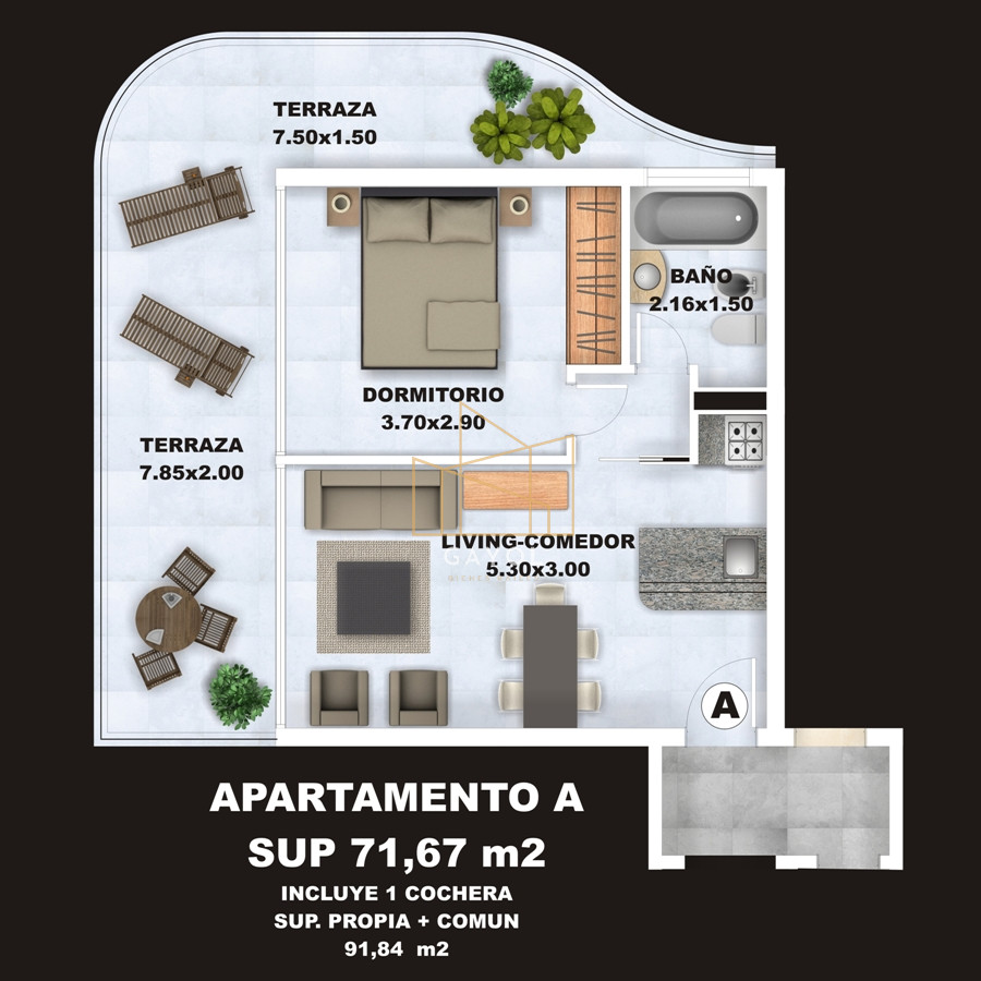 Apartamento ID.1135 - Apartamento en venta de 1 dormitorios, en Punta del Este 