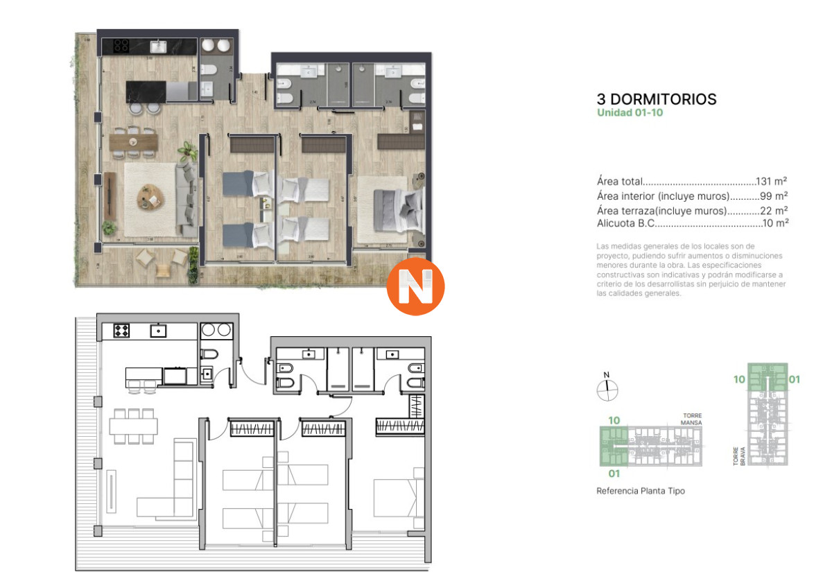 Apartamento Ref.222381 - Apartamento de 3 dormitorios TORRES DEL ESTE BRAVA 