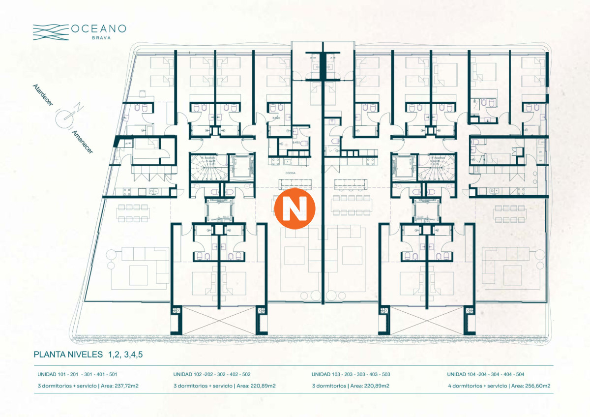 Apartamento en Pozo, 4 dormitorios, Océano Brava  - NLV224760A