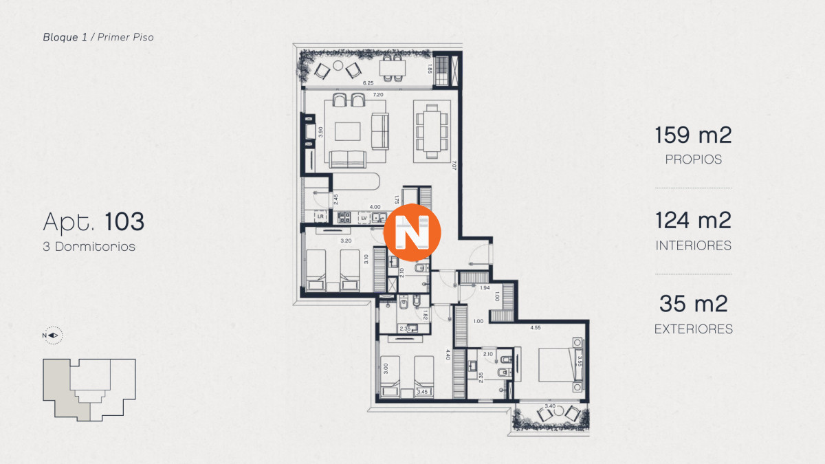 Apartamento en Pozo, 3 dormitorios, Pausa Montoya - NLV224748A