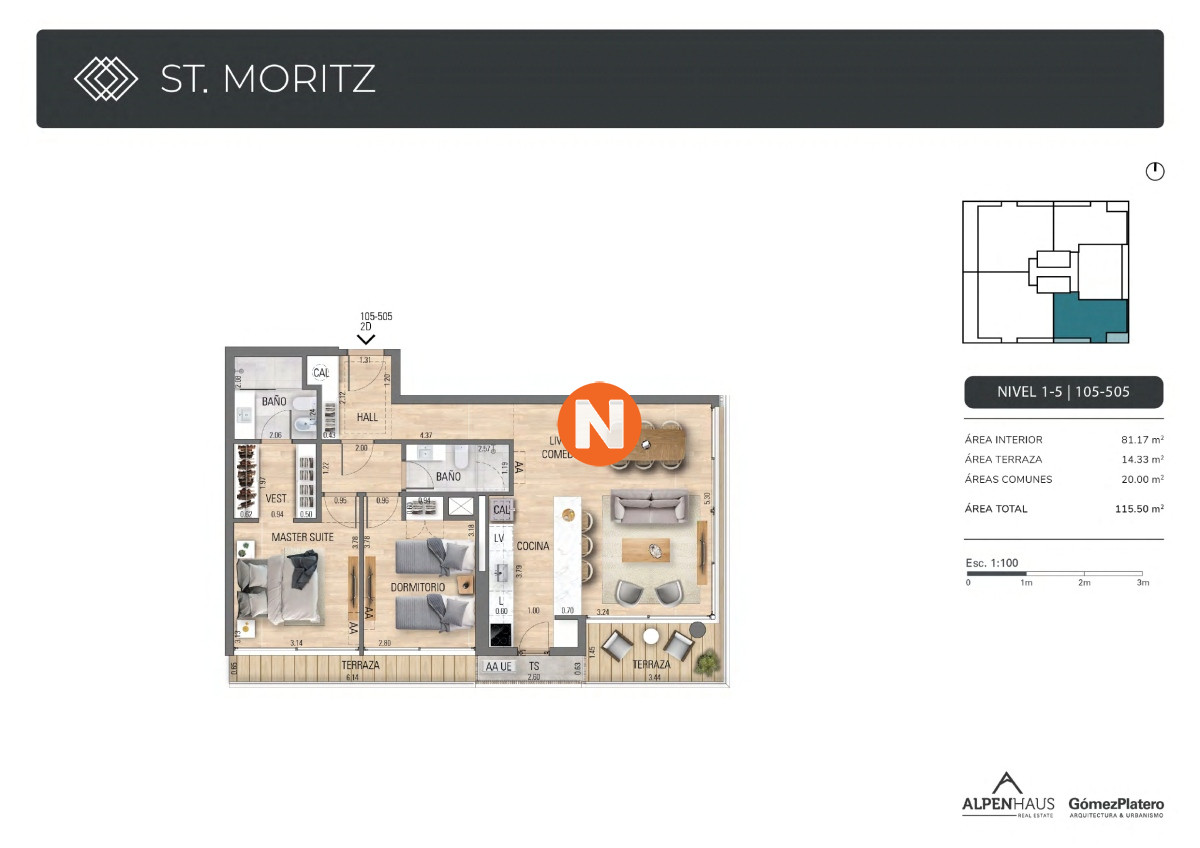 Apartamento Ref.222257 - EXCLUSIVO APARTAMENTO EN PLAYA MANSA PUNTA DEL ESTE 