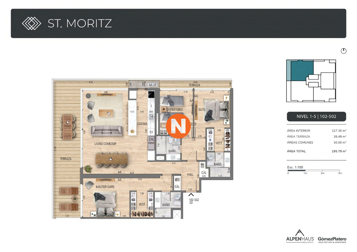 Apartamento Ref.222259 - EXCLUSIVO APARTAMENTO EN PLAYA MANSA PUNTA DEL ESTE 