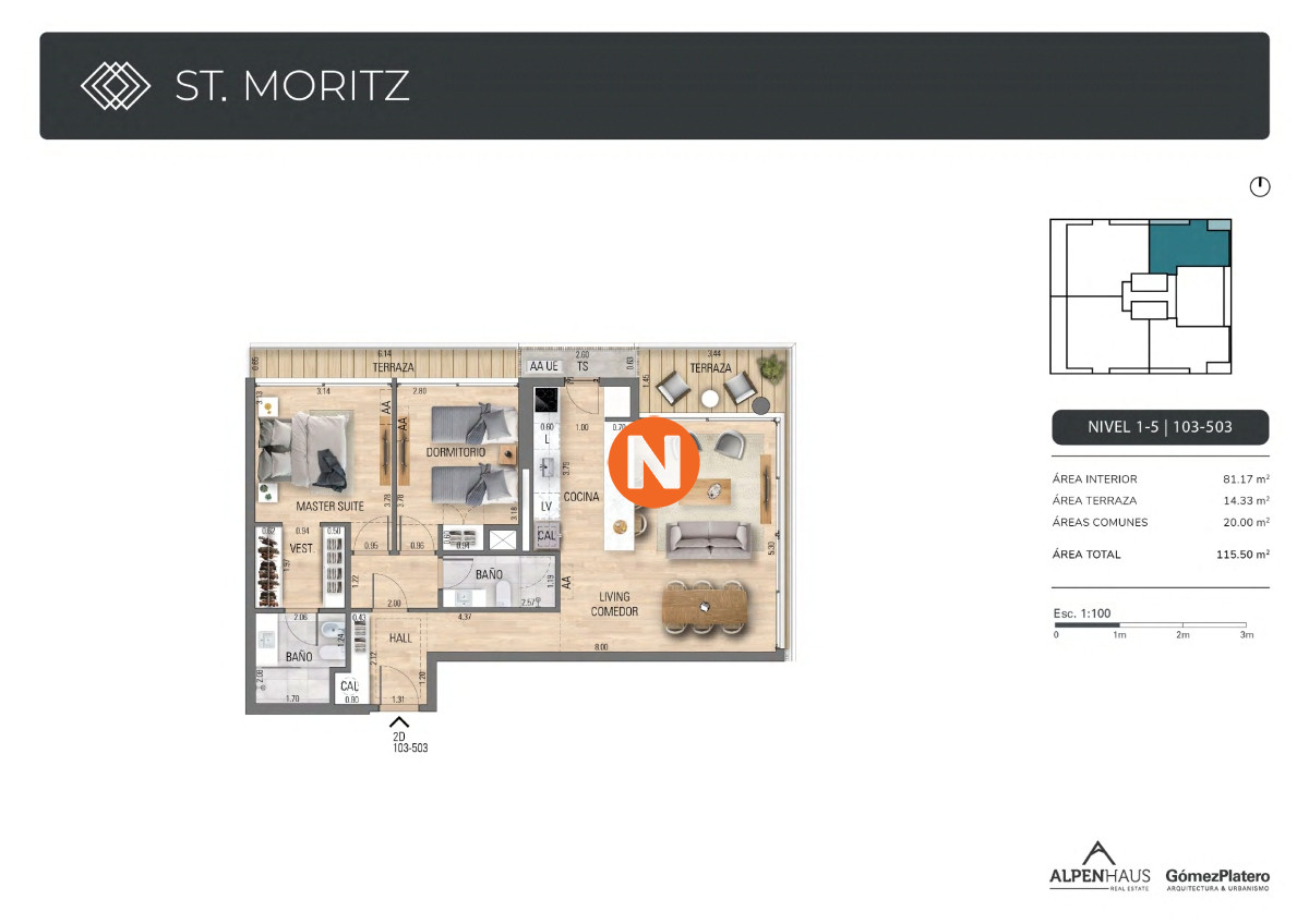 Apartamento Ref.222262 - EXCLUSIVO APARTAMENTO EN PLAYA MANSA PUNTA DEL ESTE 