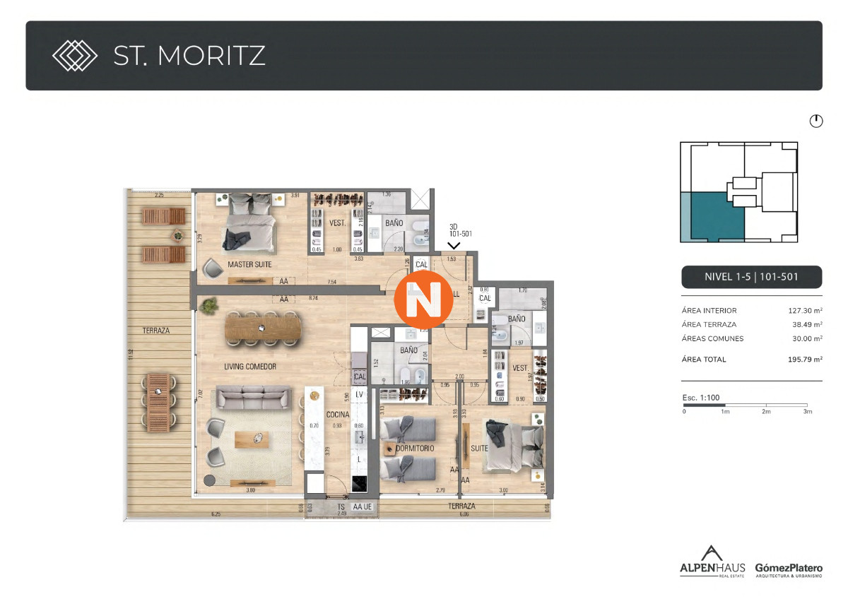 Apartamento Ref.222264 - EXCLUSIVO APARTAMENTO EN PLAYA MANSA PUNTA DEL ESTE 