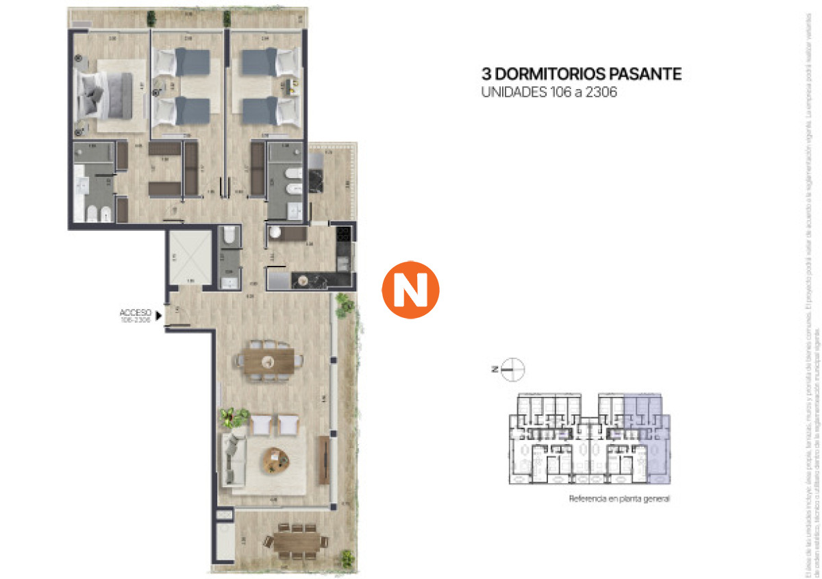 Apartamento Ref.225185 - Apartamento de 3 dormitorios piso alto con vista en Península