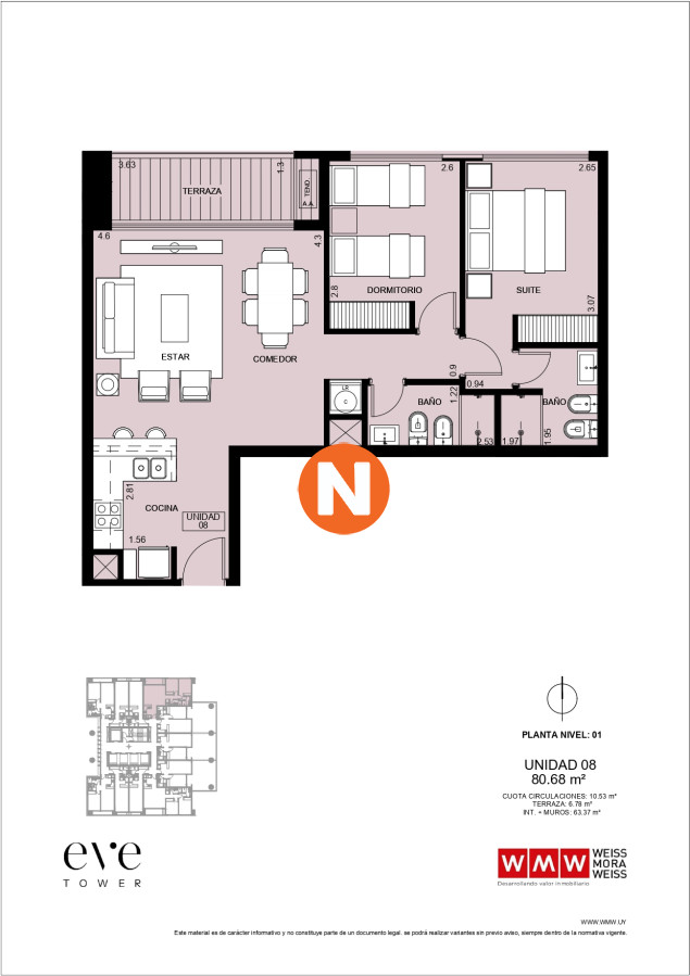 Apartamento Ref.222010 - Apartamentos en Venta Eve Tower Punta del Este