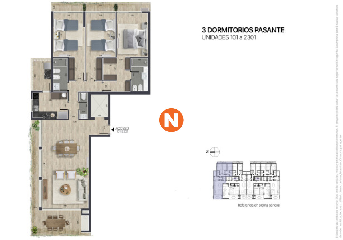 Apartamento Ref.225185 - Apartamento de 3 dormitorios piso alto con vista en Península