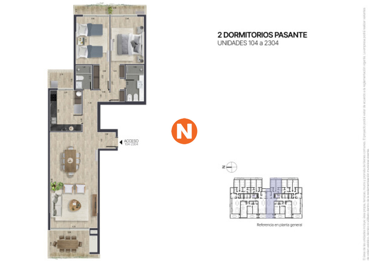 Apartamento Ref.225180 - Apartamento de 2 dormitorios península