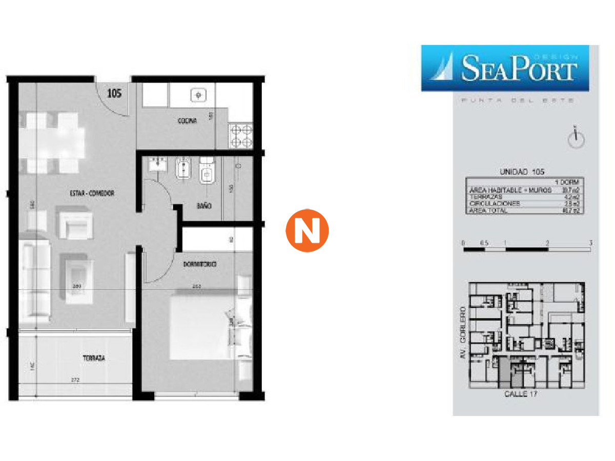 Apartamento Ref.155890 - Apartamento en Venta y Alquiler, Peninsula, Punta del Este, 1 Dormitorios.