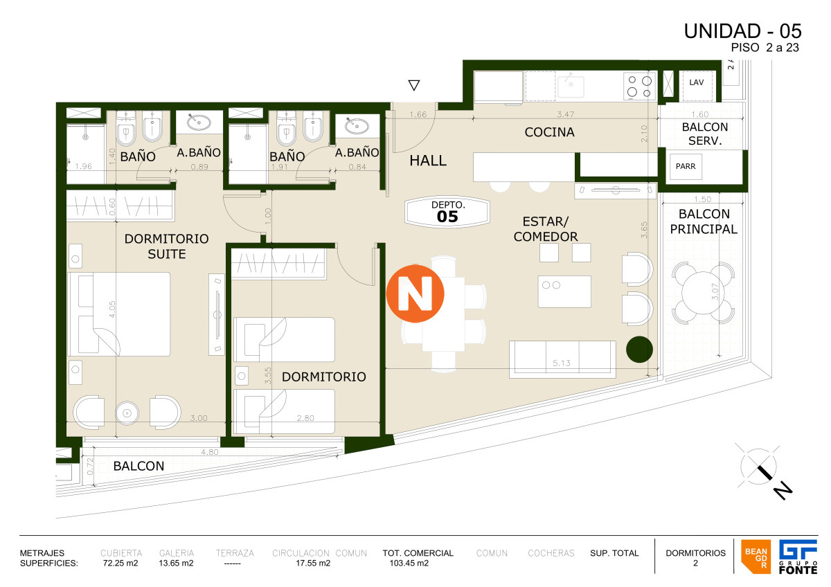 Apartamento Ref.223080 - Oportunidad de Inversión. Apartamento de 2 Dormitorios en Venta