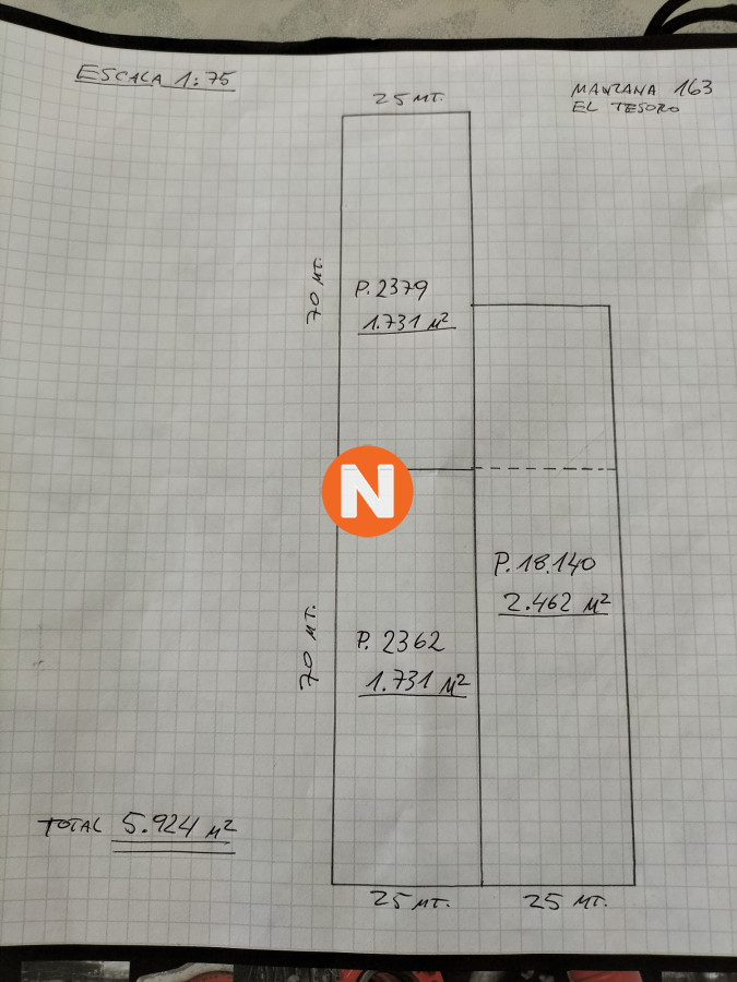 Terreno Ref.220340 - 3 padrones en El Tesoro en gran zona comercial