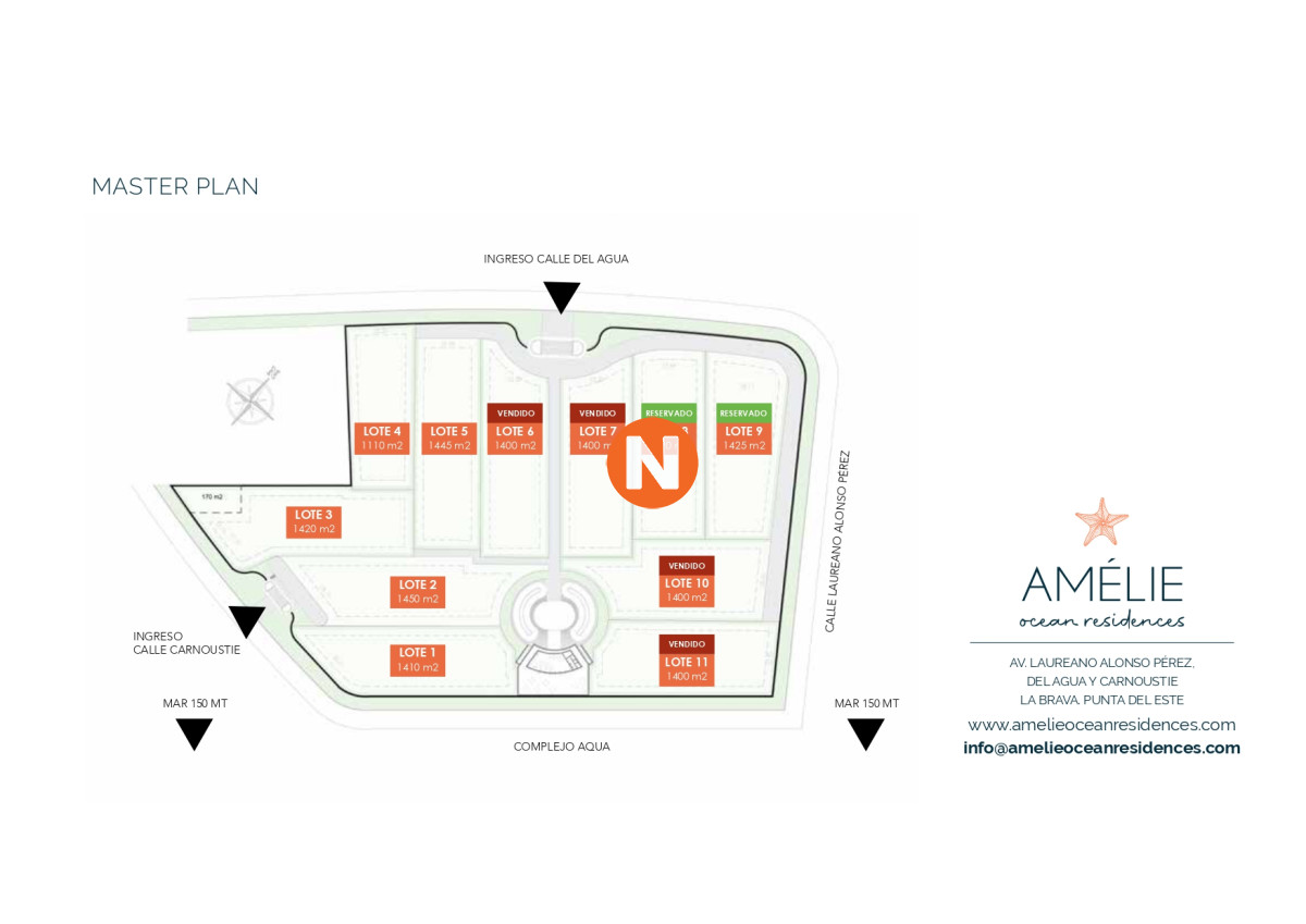 Terreno Ref.220097 - VENTA DE LOTE EN BARRIO PRIVADO AMELIE RESIDENCES EN EL GOLF PUNTA DEL ESTE 
