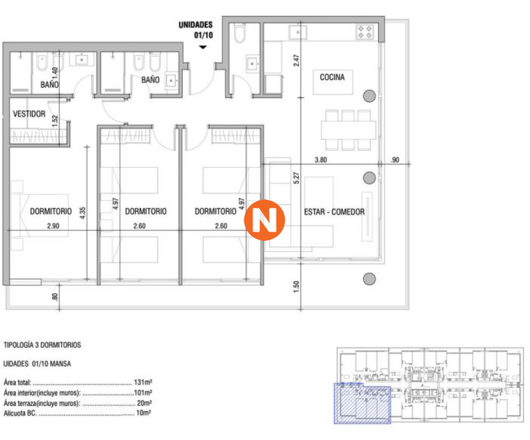 Apartamento Ref.225210 - Apartamento de 3 dormitorios en venta, Punta del Este