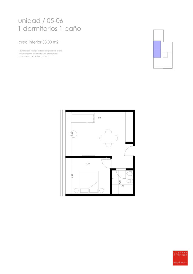 Apartamento ID.2383 - Apartamento en Alquiler anual Roosevelt 1 dormitorio