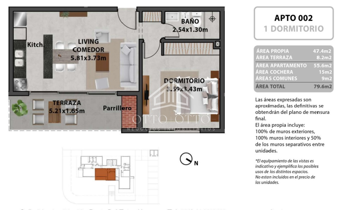 Apartamento ID.26197 - Apartamento en venta de 1 dormitorio en Playa Brava, Punta del Este
