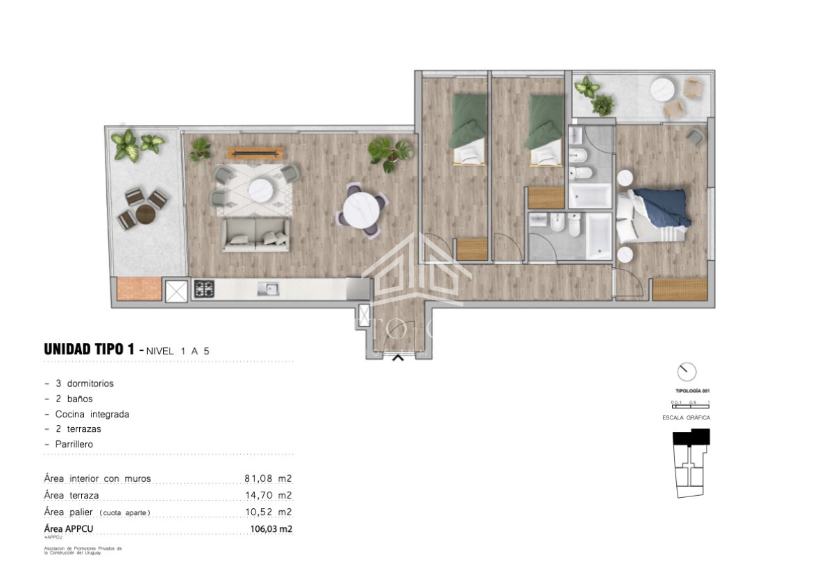 Apartamento ID.27963 - Proyecto En Pozo Apartamento en venta 3 dormitorios en Punta Del Este