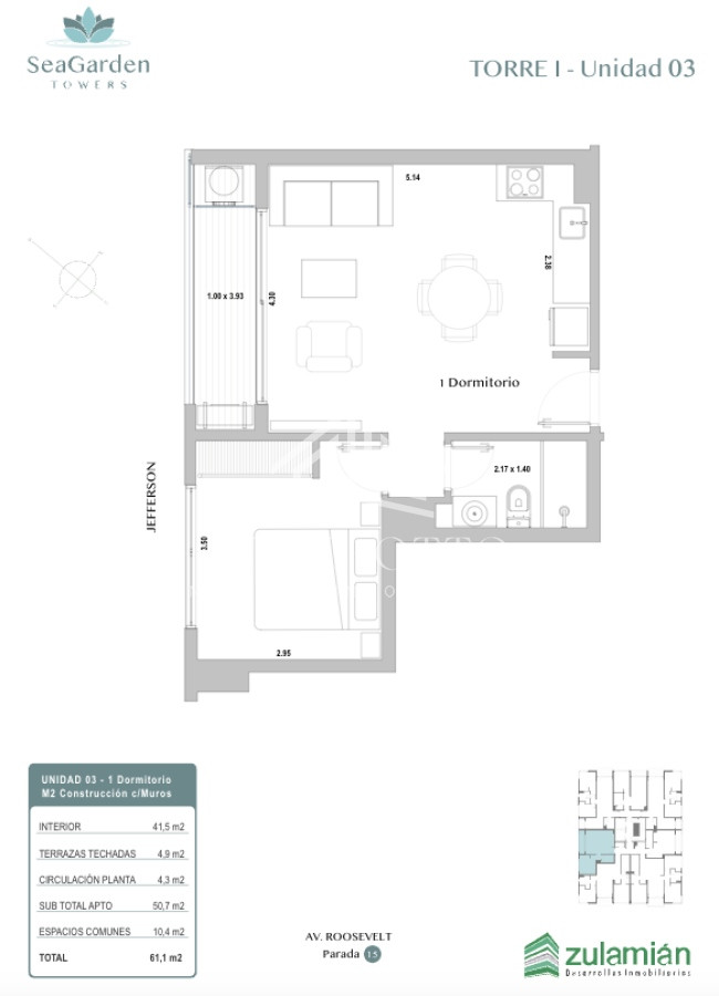 Apartamento ID.27385 - Apartamento de 1 dormitorio en venta, Punta del Este