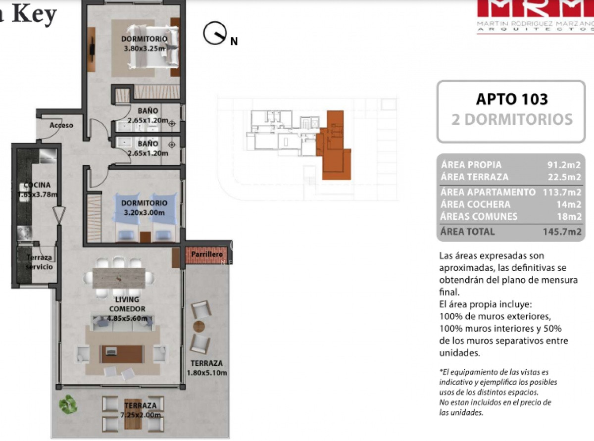 Apartamento ID.25959 - Apartamento de 2 dormitorios en venta en Playa Brava, Punta del Este