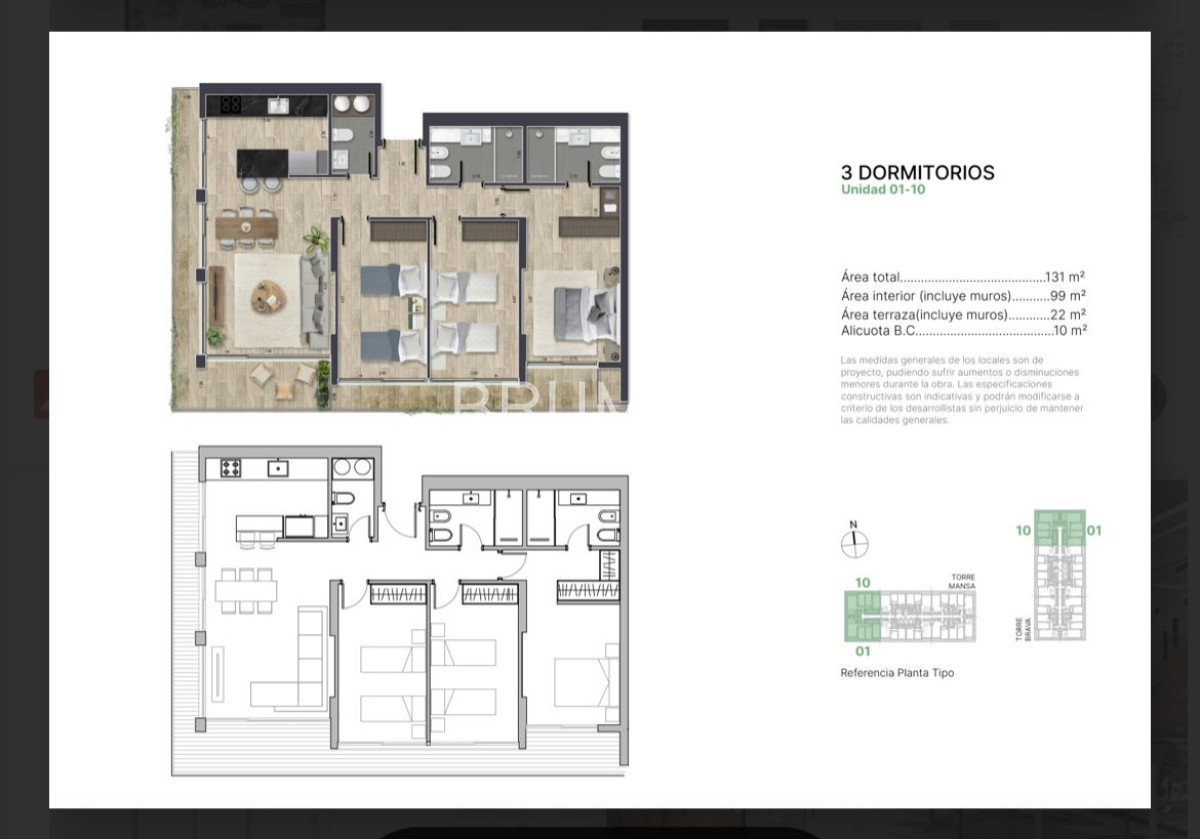 Apartamento ID.667 - Apartamento en pozo 3 dormitorios